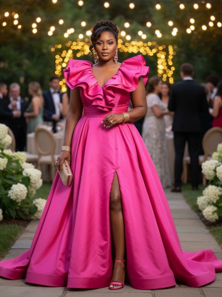 Luxury Pink Party Dress